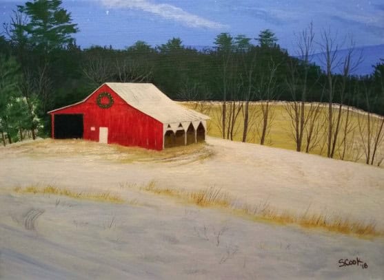 "Winter Barn" | Original Oil | 12" x 16"