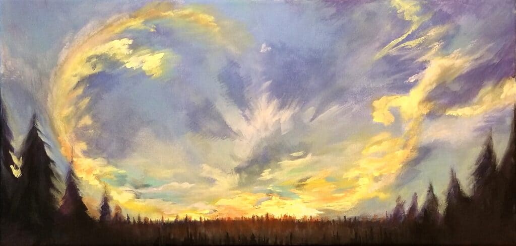 "Fibonacci's Dawn" | Original Acrylic | 10 x 20"