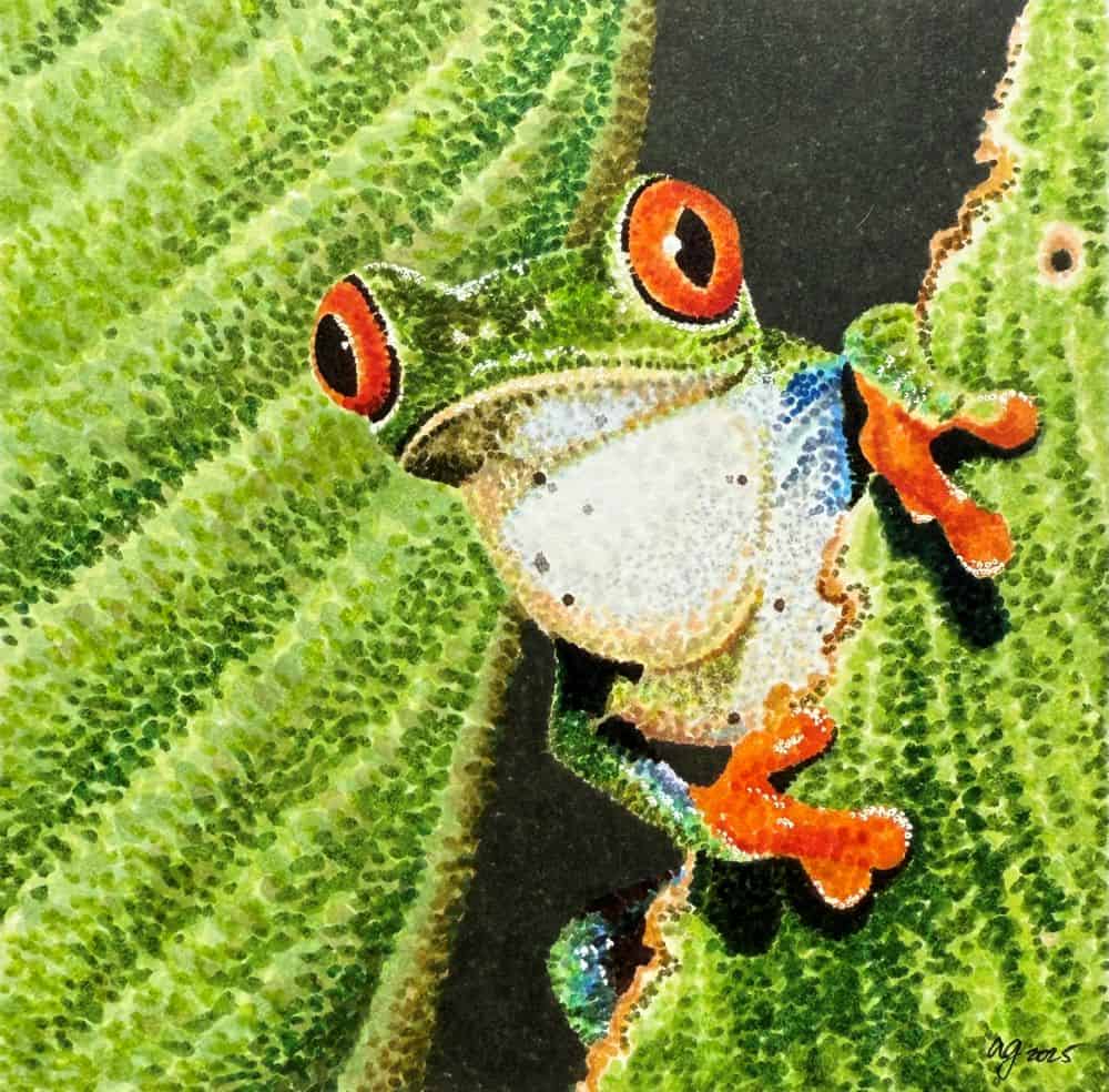 "Frog 09" | Stippling Pen & Ink | 4.5 x 4.5"