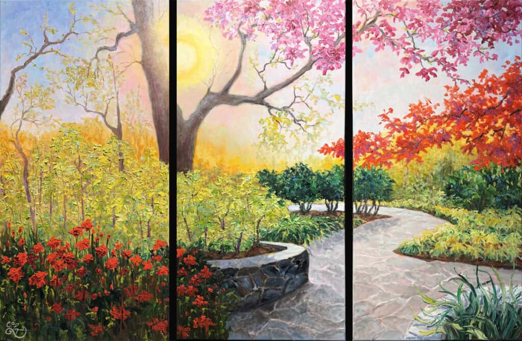 "Here Comes the Sun" | Original Oil | 40 x 20" each panel