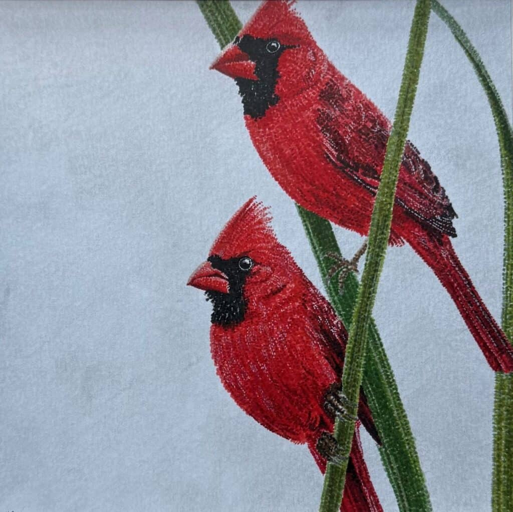 "Cardinal Convention" | Stippling Pen & Ink | 8 x 8"